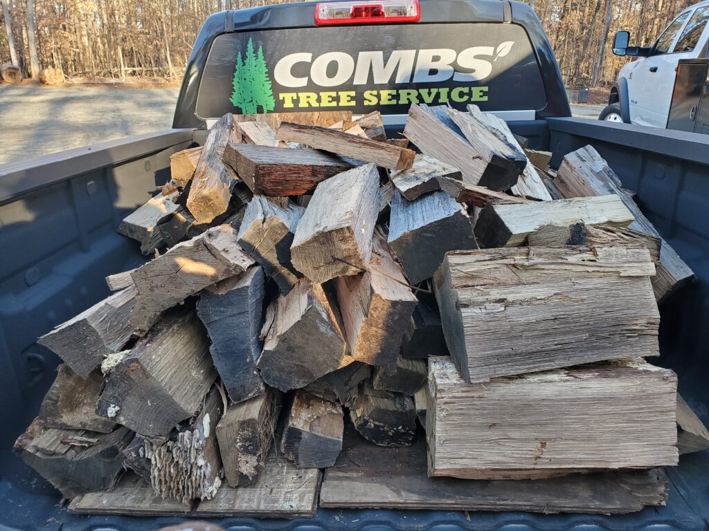 Combs Tree Service pickup truck.