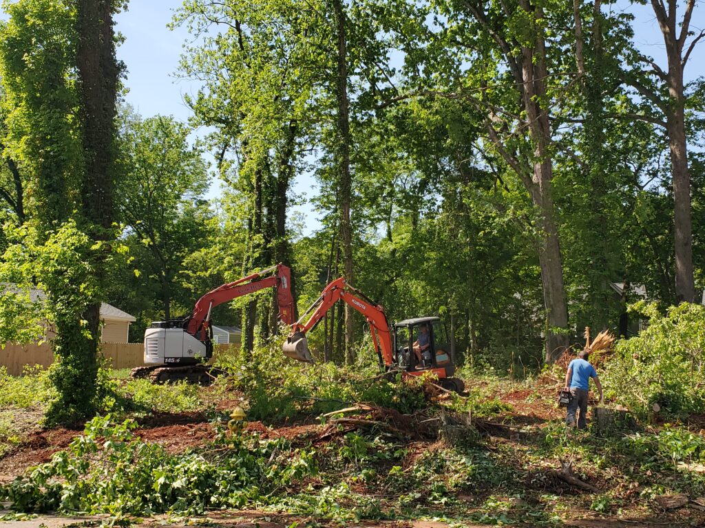 Combs tree service clearing land.