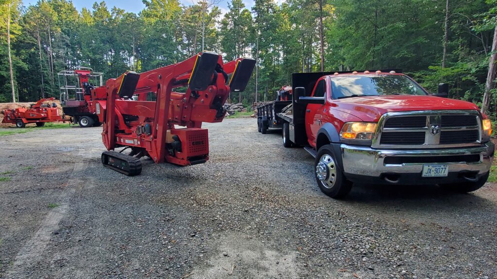 combs tree service red truck.