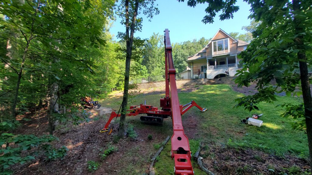 preparing to cut trees.